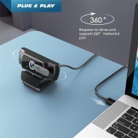 YIMONA Webcam for PC with Microphone - 1080P FHD Webcam with Privacy Cover, Plug and Play USB Web Camera for Desktop & Laptop Conference, Meeting, Zoom, Skype, Facetime, Windows, Linux, and macOS